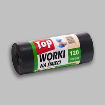 Пакеты для мусора ТОР WORKI 120л 10шт ЧЁРНЫЕ 1000115 фото