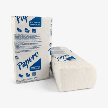 Рушник целюлозний "Papero" Z 2-х шаровий 225x220 мм 160 арк. (20 уп/ящ) 1000095 фото