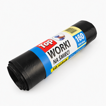 Пакети для сміття ТОР WORKI 160л 10шт ЧОРНІ 1001049 фото