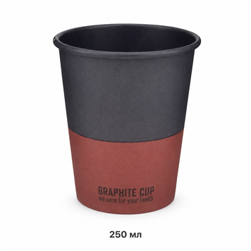 Стакан паперовий 270 мл одношаровий GRAPHITE CUP d-80TP (50/20/1000)EC 2000250 фото