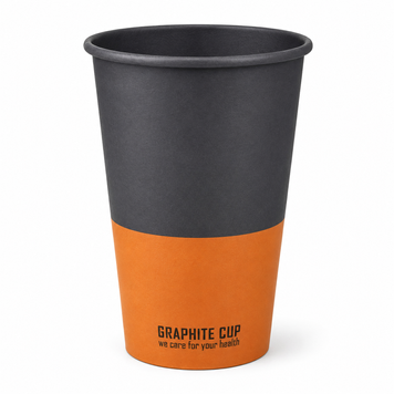 Стакан паперовий 340 мл одношаровий GRAPHITE CUP d-80TP (50/20/1000)EC 2000121 фото